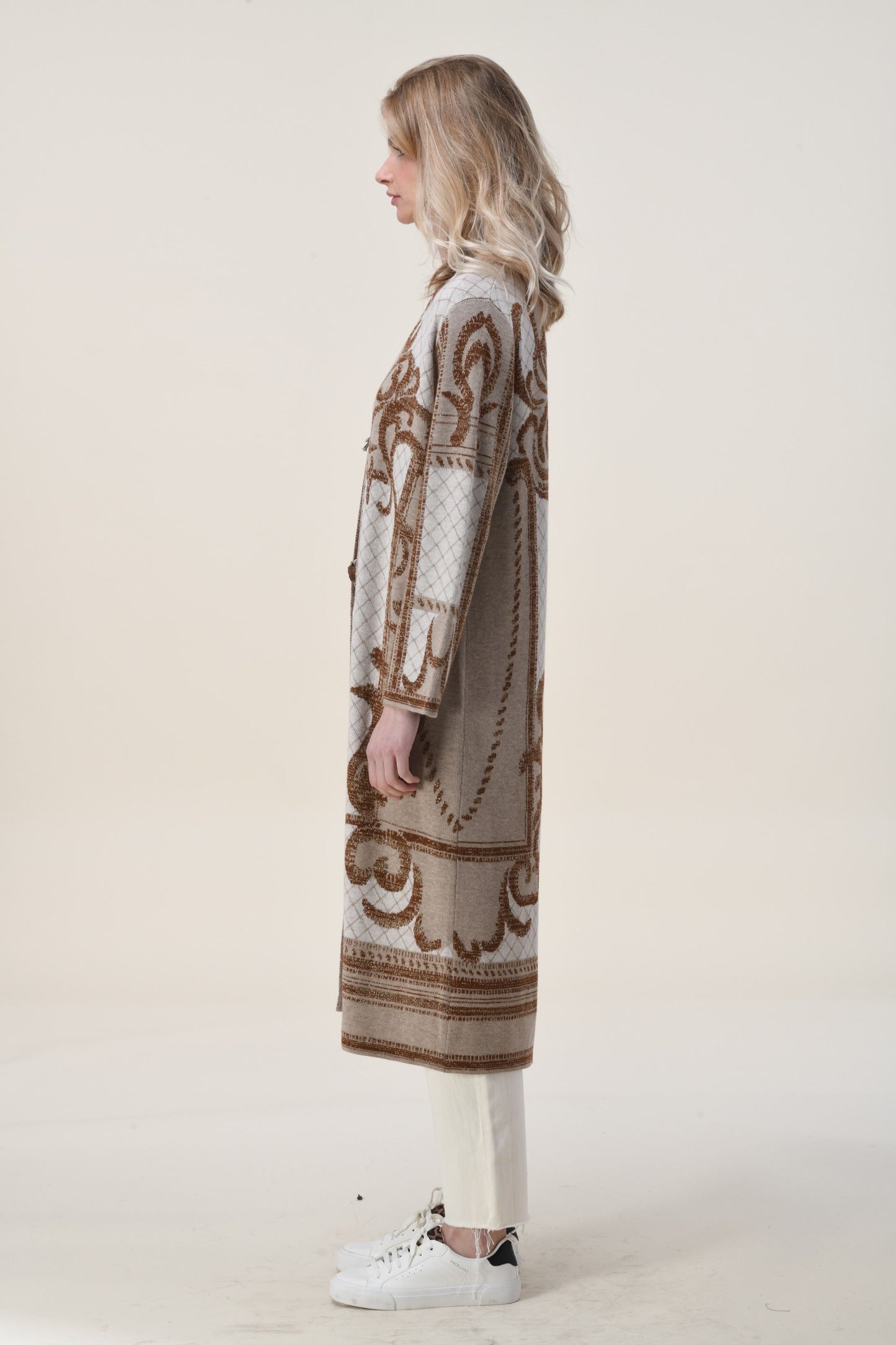 Lili Baroque Tapestry Design Jacquard Long Cardigan