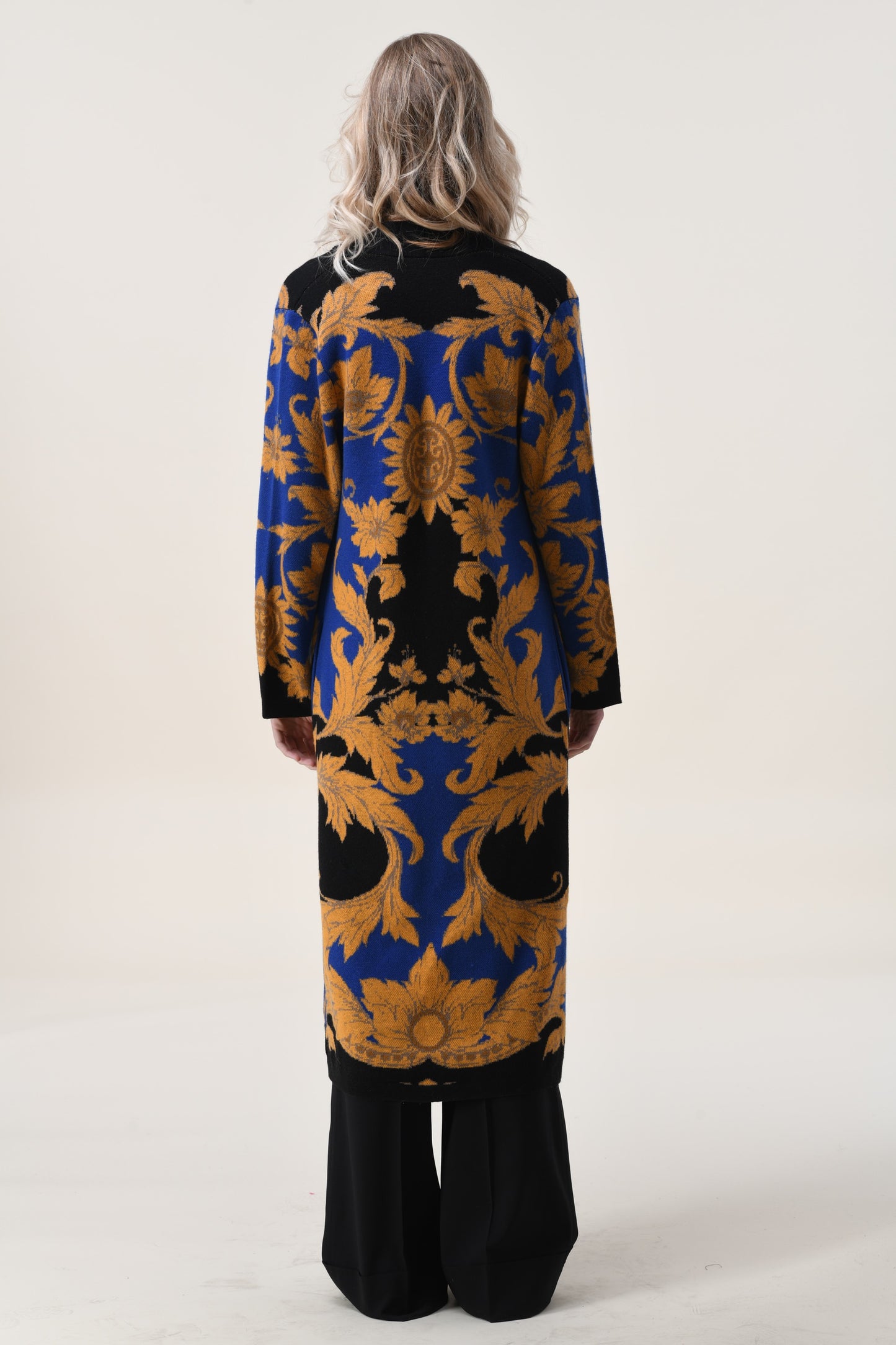 Sophia Brocade Baroque Inspired Design in Long Cardigan