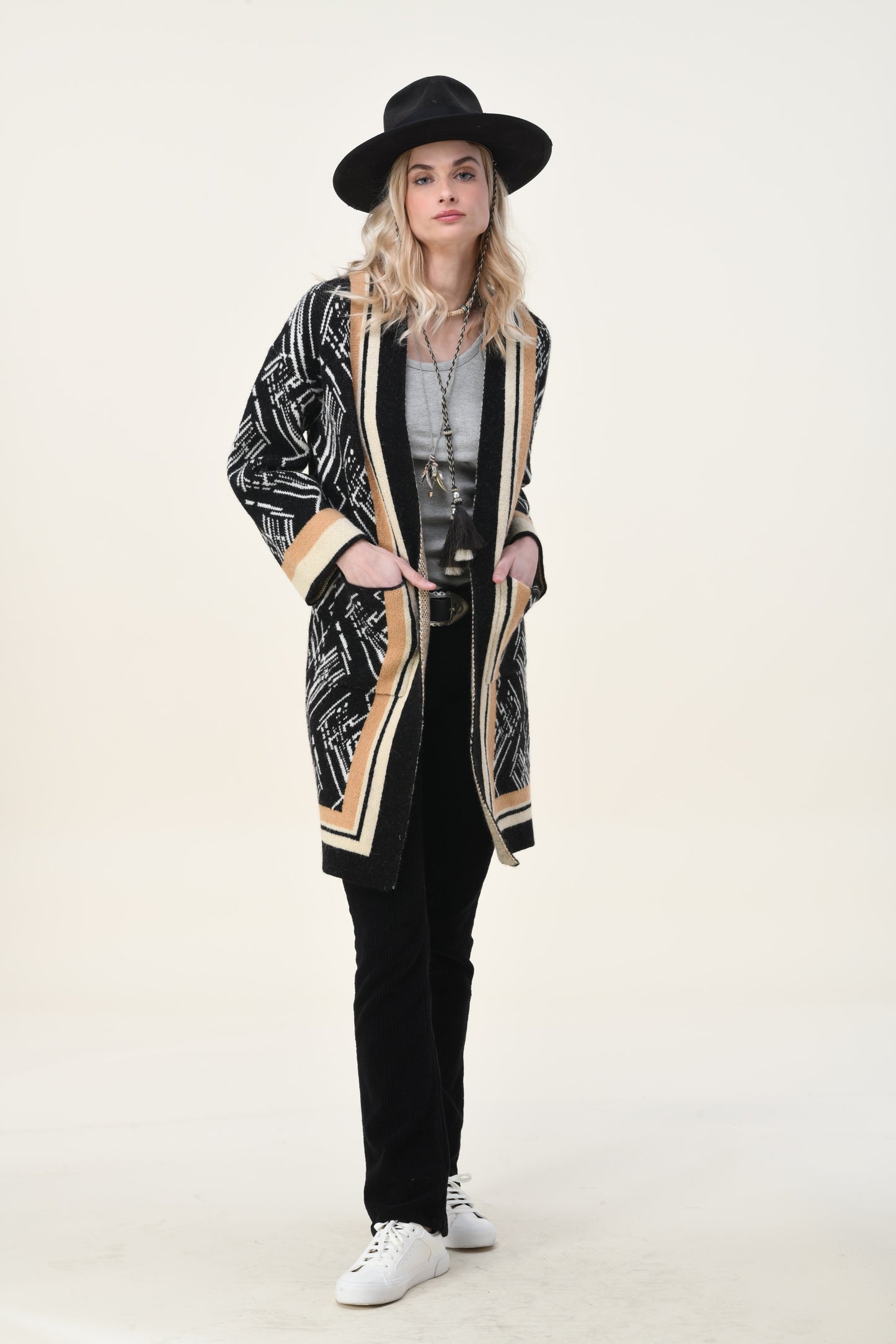 Dakota Jacquard Cardigan with toggle closure