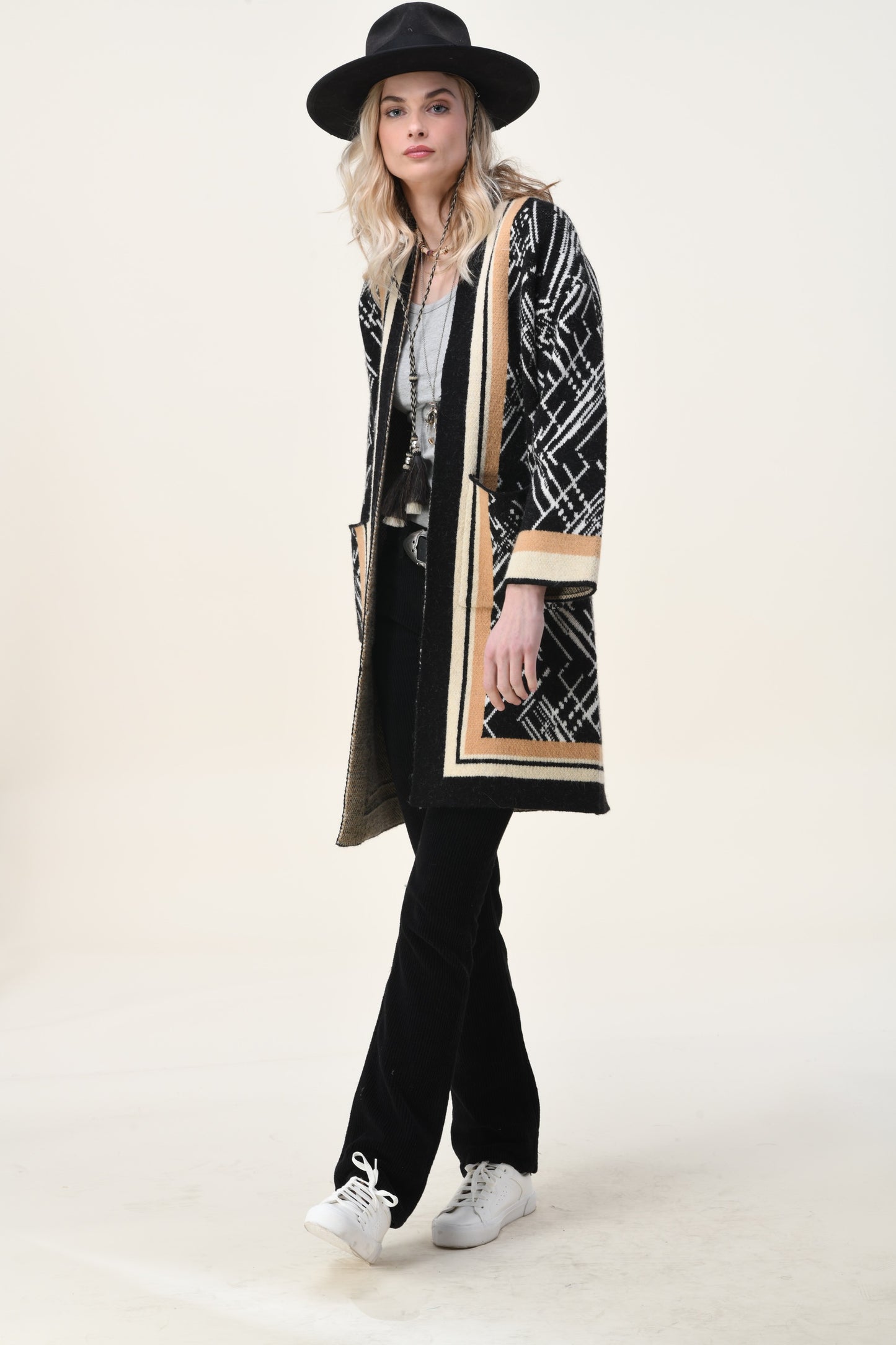 Dakota Jacquard Cardigan with toggle closure