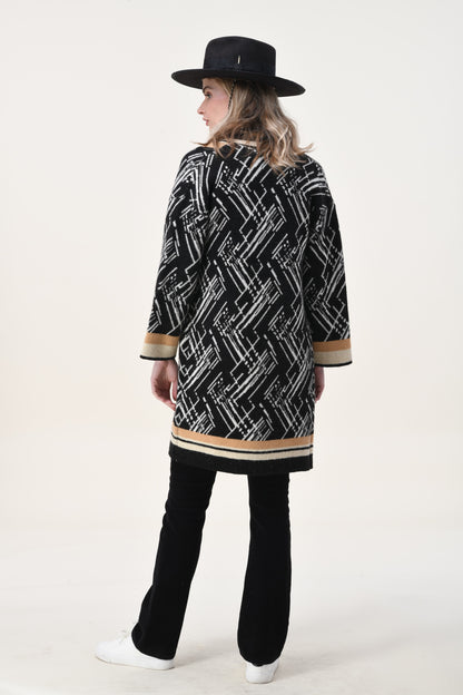 Dakota Jacquard Cardigan with toggle closure