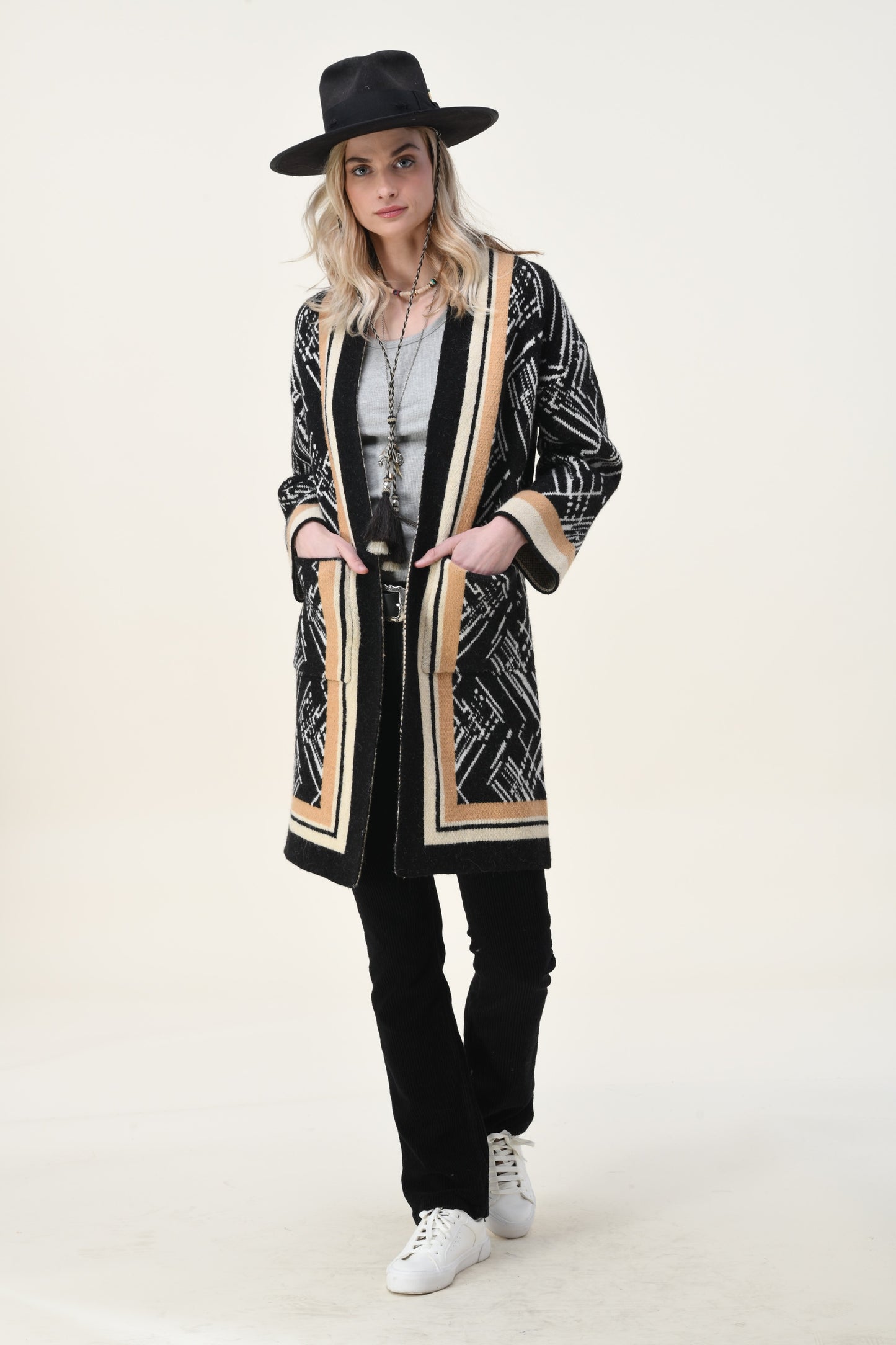 Dakota Jacquard Cardigan with toggle closure