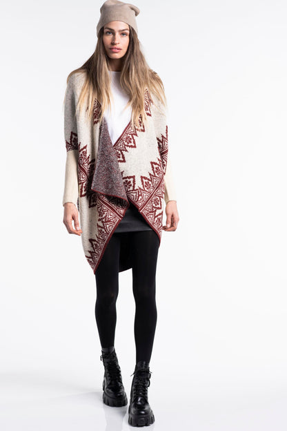 Gloria Biker Design Wrap Jacquard Cardigan