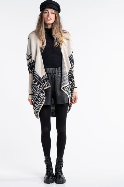 Maya Tattoo Design Wrap Jacquard Cardigan