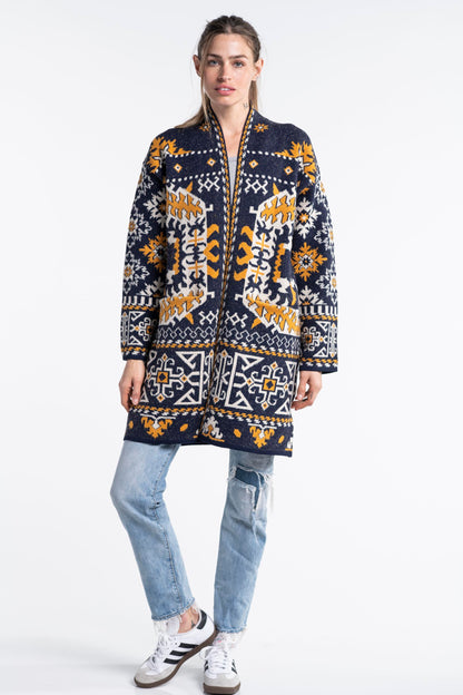 Sherry Kilim Jacquard Design Short Cardigan