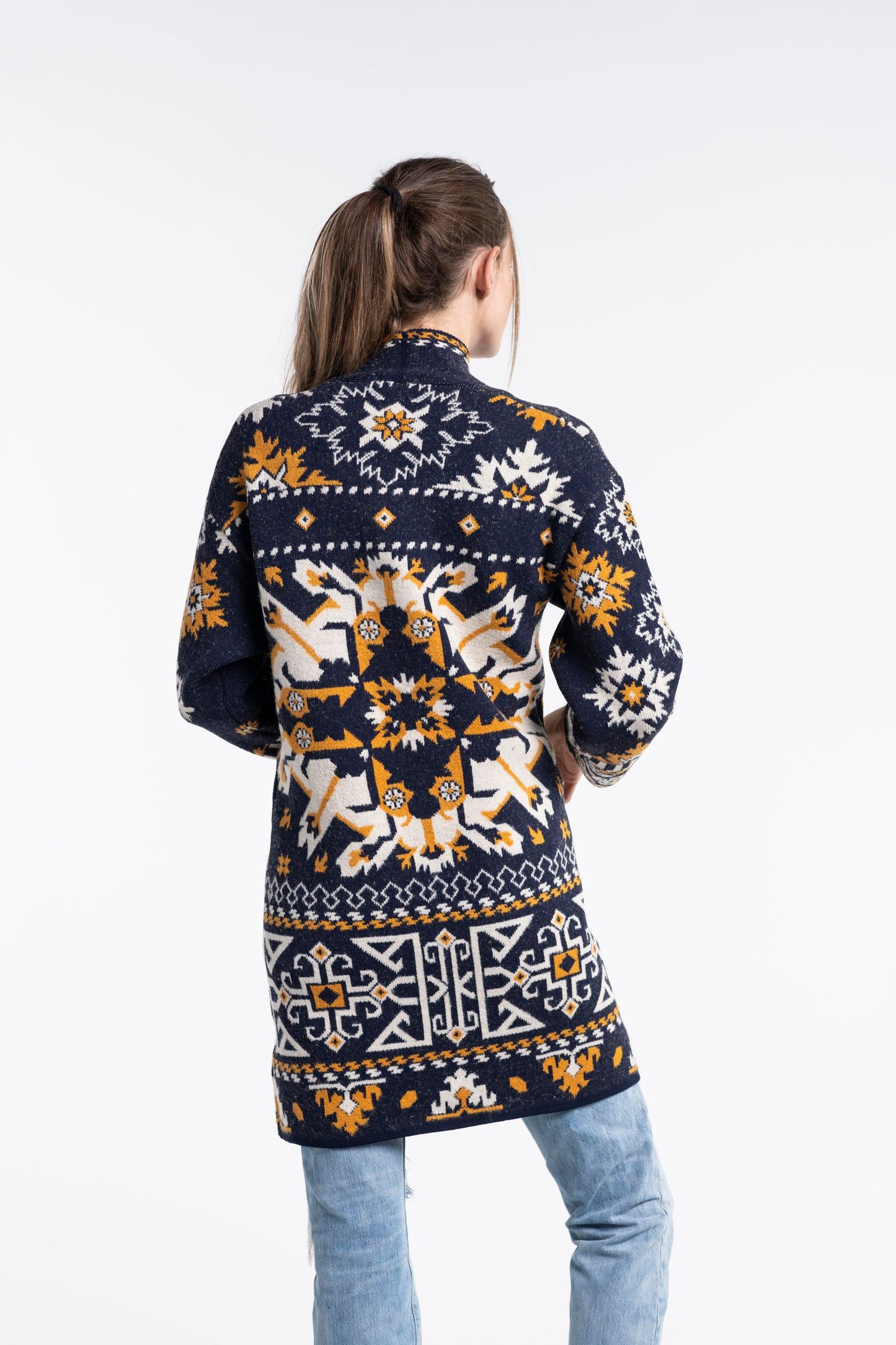 Sherry Kilim Jacquard Design Short Cardigan