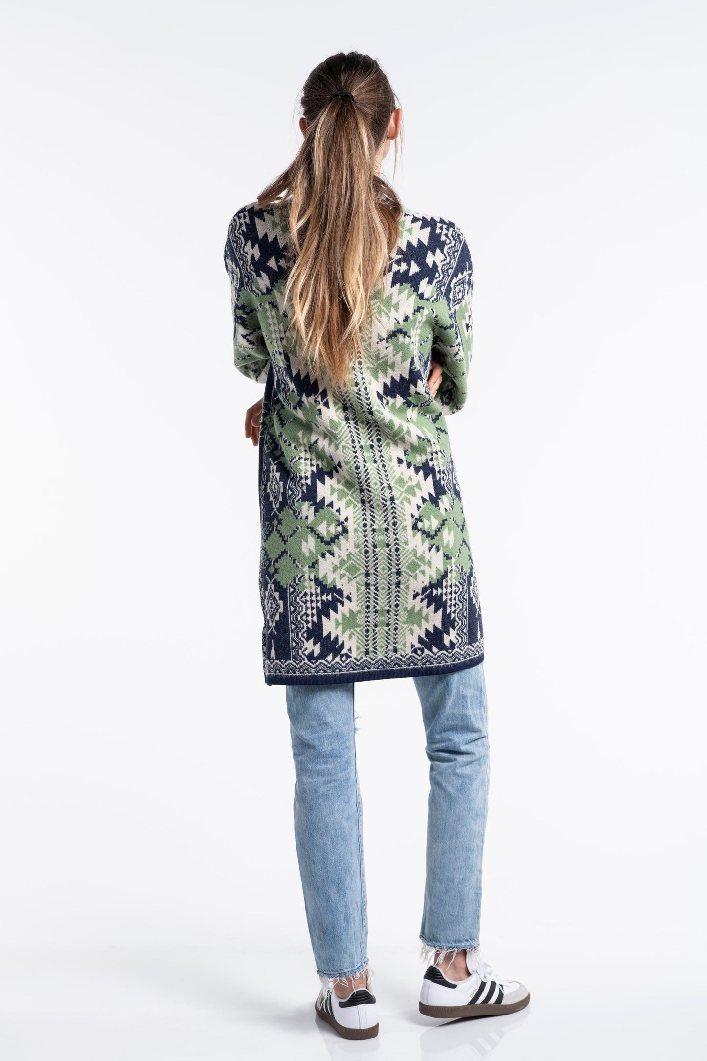 Monica Moroccan Carpet Design Jacquard Short Cardigan