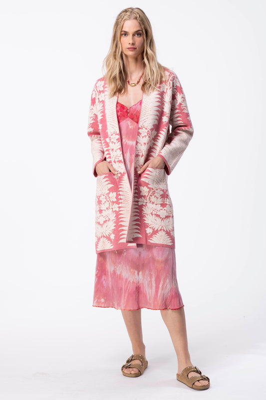 Tapestry Pink Jacquard Cardigan